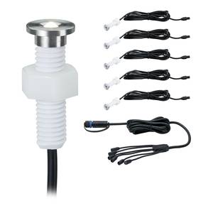 Lampada a incasso Plug & Shine Micro Pen Acciaio inox - Color argento - 6 pezzi