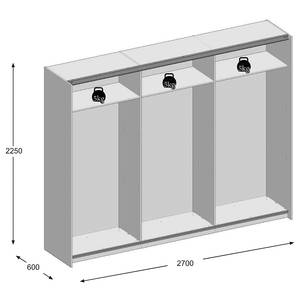 Schwebetürenschrank Harsado Weiß / Eiche Artisan Dekor