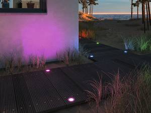 Lampada incasso Plug & Shine Floor 2W Alluminio / Materiale plastico - Argento - Set da 1 - RGB /  Multicolore