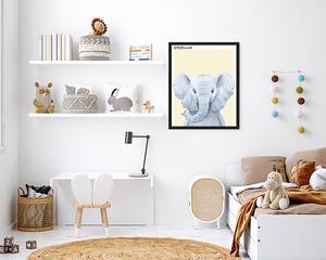 Afbeelding Elephant massief beukenhout/acrylglas - zwart - 43 x 53 cm