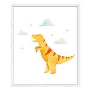 Quadro Dinosaurs Faggio massello / Vetro acrilico - Bianco - 53 x 63 cm