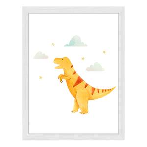 Quadro Dinosaurs Faggio massello / Vetro acrilico - Bianco - 33 x 43 cm