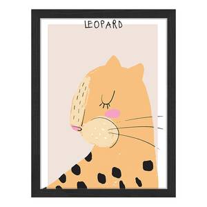 Bild Sleepy Leopard Buche Massiv / Acrylglas - Schwarz - 33 x 43 cm