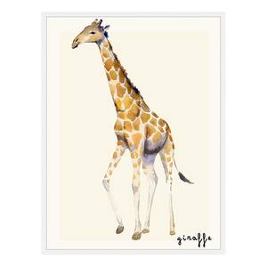 Afbeelding Giraffe massief beukenhout/acrylglas - wit - 63 x 83 cm