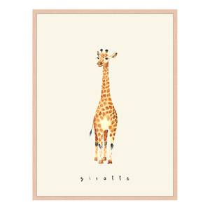 Afbeelding Petit Giraffe massief beukenhout/acrylglas - naturel - 63 x 83 cm