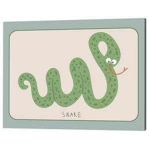 Impression sur toile Snake Pin massif / Lin - Vert - 40 x 50 cm