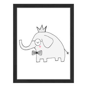 Quadro King Elephant Faggio massello / Vetro acrilico - Nero - 33 x 43 cm