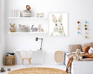 Quadro Bunny Faggio massello / Vetro acrilico - Bianco - 43 x 53 cm