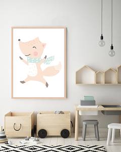 Bild Fox Baby Buche Massiv / Acrylglas - Naturell - 63 x 83 cm