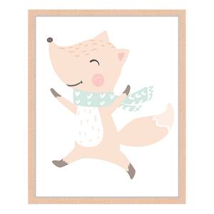 Quadro Fox Baby Faggio massello / Vetro acrilico - Naturale - 43 x 53 cm