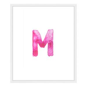 Quadro Letter M Faggio massello / Vetro acrilico - Bianco - 53 x 63 cm