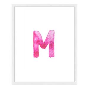 Tableau déco Letter M Hêtre massif / Plexiglas - Blanc - 43 x 53 cm