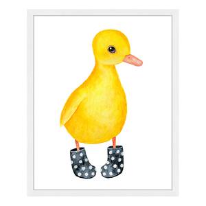 Tableau déco Little Funny Duckling Hêtre massif / Plexiglas - Blanc - 43 x 53 cm