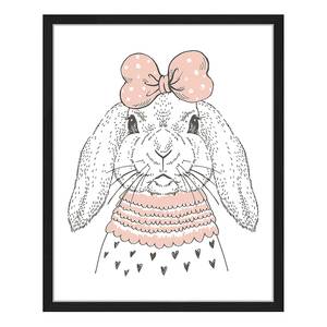 Quadro Hipster Bunny Faggio massello / Vetro acrilico - Nero - 43 x 53 cm