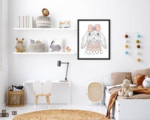 Tableau déco Hipster Bunny Hêtre massif / Plexiglas - Noir - 43 x 53 cm