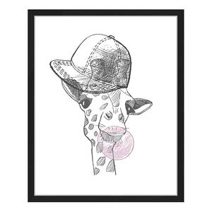 Quadro Cool Giraffe Faggio massello / Vetro acrilico - Nero - 43 x 53 cm