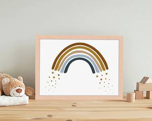 Quadro Scandinavian Rainbow Faggio massello / Vetro acrilico - Naturale - 33 x 43 cm