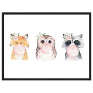 Afbeelding Funny Pet Friends massief beukenhout/acrylglas - zwart - 63 x 83 cm