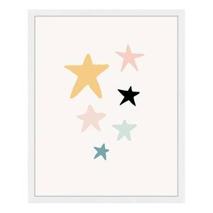 Tableau déco Love Stars Hêtre massif / Plexiglas - Blanc - 43 x 53 cm