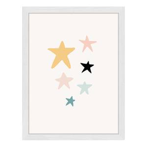 Bild Love Stars Buche Massiv / Acrylglas - Weiß - 33 x 43 cm