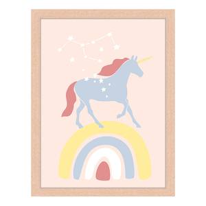 Bild Colorful Unicorn Buche Massiv / Acrylglas - Naturell - 33 x 43 cm