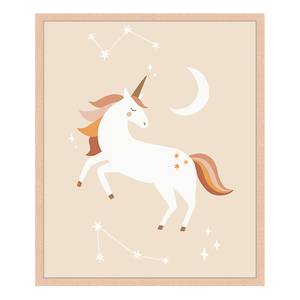 Quadro I Love Unicorns Faggio massello / Vetro acrilico - Naturale - 53 x 63 cm