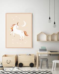 Afbeelding I Love Unicorns massief beukenhout/acrylglas - naturel - 63 x 83 cm