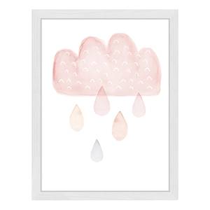 Quadro Sweet Rain Faggio massello / Vetro acrilico - Bianco - 33 x 43 cm