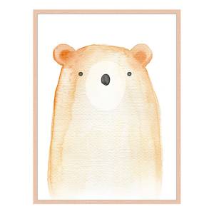 Afbeelding Cute Bear massief beukenhout/acrylglas - naturel - 63 x 83 cm