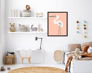 Quadro Modern Stork Faggio massello / Vetro acrilico - Nero - 43 x 53 cm