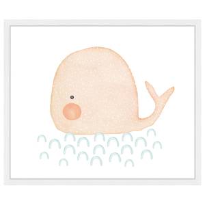 Quadro Baby Whale Faggio massello / Vetro acrilico - Bianco - 53 x 63 cm