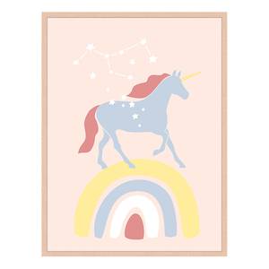 Bild Colorful Unicorn Buche Massiv / Acrylglas - Naturell - 63 x 83 cm