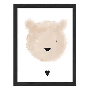 Tableau déco Beary Love Hêtre massif / Plexiglas - Noir - 33 x 43 cm