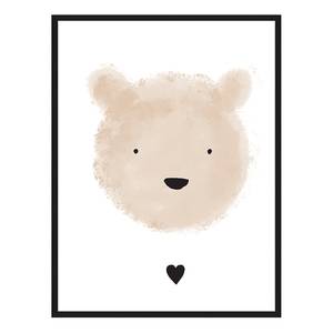 Quadro Beary Love Faggio massello / Vetro acrilico - Nero - 63 x 83 cm