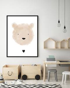 Afbeelding Beary Love massief beukenhout/acrylglas - zwart - 63 x 83 cm