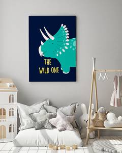 Afbeelding The Wild One massief grenenhout/linnen - blauw - 60 x 80 cm