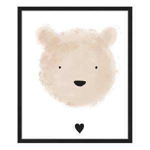 Tableau déco Beary Love Hêtre massif / Plexiglas - Noir - 53 x 63 cm