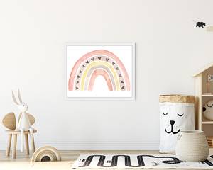 Quadro Cute Rainbow Faggio massello / Vetro acrilico - Bianco - 43 x 53 cm