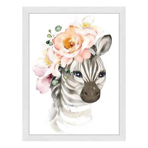 Tableau déco Zebra Baby Collection Hêtre massif / Plexiglas - Blanc - 33 x 43 cm