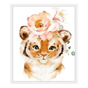 Quadro Tiger Baby Collection Faggio massello / Vetro acrilico - Bianco - 53 x 63 cm