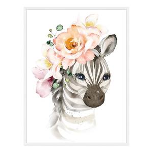 Afbeelding Zebra Baby Collection massief beukenhout/acrylglas - wit - 63 x 83 cm