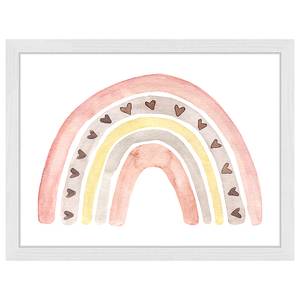 Tableau déco Cute Rainbow Hêtre massif / Plexiglas - Blanc - 33 x 43 cm