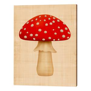 Afbeelding Funghi massief grenenhout/linnen - bruin/rood - 60 x 80 cm