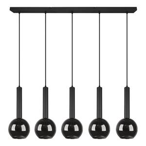 Suspension Clayton Verre fumé / Fer - Nb d'ampoules : 5