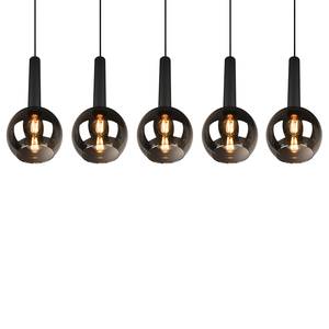 Suspension Clayton Verre fumé / Fer - Nb d'ampoules : 5