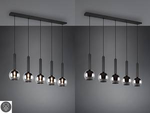 Plafondlamp Clayton rookglas/ijzer - Aantal lichtbronnen: 5