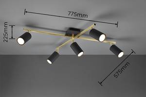 Plafondlamp Marley type A ijzer - 5 lichtbronnen