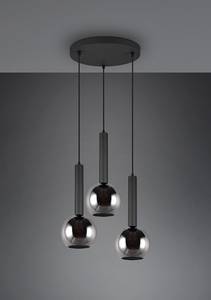 Suspension Clayton Verre fumé / Fer - Nb d'ampoules : 3