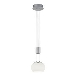 LED-Pendelleuchte Madison Opalglas / Aluminium - Silber - Flammenanzahl: 1