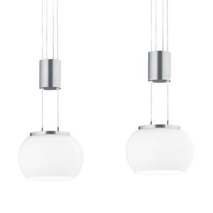 LED-Pendelleuchte Madison Opalglas / Aluminium - Silber - Flammenanzahl: 2